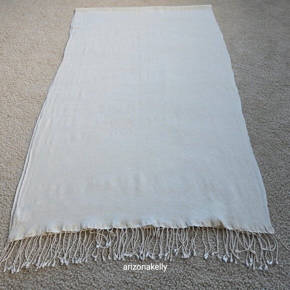 Marshall Field Accessories - Silk/Cashmere Woven Scarf Ivory